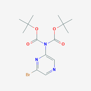 molecular formula C14H20BrN3O4 B8077033 N,N-Bis(tert-butoxycarbonyl) (6-bromopyrazin-2-YL)amine 