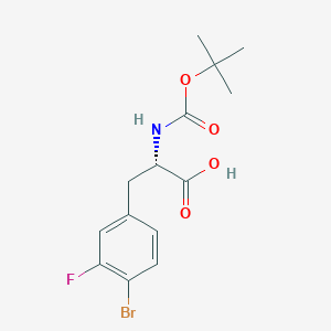 molecular formula C14H17BrFNO4 B8077050 (S)-3-(4-Bromo-3-fluorophenyl)-2-((tert-butoxycarbonyl)amino)propanoic acid 