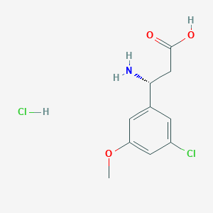 molecular formula C10H13Cl2NO3 B8077058 (3R)-3-Amino-3-(5-chloro-3-methoxyphenyl)propanoic acid hydrochloride CAS No. 2061996-51-6