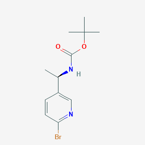 molecular formula C12H17BrN2O2 B8077062 (R)-tert-Butyl (1-(6-bromopyridin-3-yl)ethyl)carbamate CAS No. 2061996-56-1