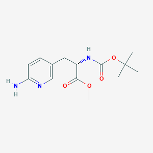 molecular formula C14H21N3O4 B8077067 (S)-Methyl 3-(6-aminopyridin-3-yl)-2-((tert-butoxycarbonyl)amino)propanoate 