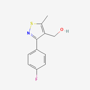 molecular formula C11H10FNOS B8077090 (3-(4-Fluorophenyl)-5-methylisothiazol-4-yl)methanol 