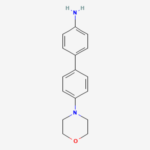 molecular formula C16H18N2O B8077106 4'-Morpholino-[1,1'-biphenyl]-4-amine 