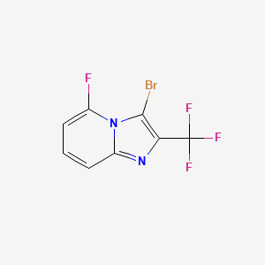 molecular formula C8H3BrF4N2 B8077115 3-Bromo-5-fluoro-2-(trifluoromethyl)imidazo[1,2-a]pyridine 