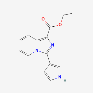 molecular formula C14H13N3O2 B8077156 ethyl 3-(1H-pyrrol-3-yl)imidazo[1,5-a]pyridine-1-carboxylate 