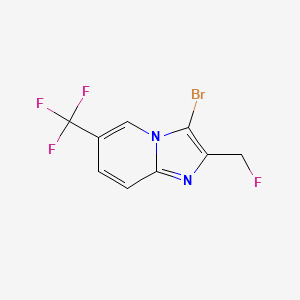 molecular formula C9H5BrF4N2 B8077161 3-Bromo-2-(fluoromethyl)-6-(trifluoromethyl)imidazo[1,2-a]pyridine CAS No. 2102412-92-8