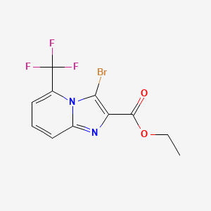 molecular formula C11H8BrF3N2O2 B8077173 Ethyl 3-bromo-5-(trifluoromethyl)imidazo[1,2-a]pyridine-2-carboxylate 