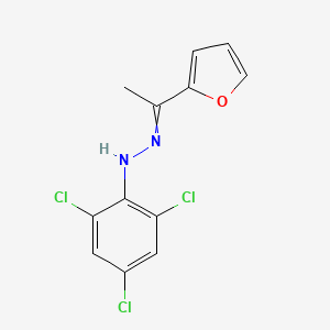 molecular formula C12H9Cl3N2O B8077200 2,4,6-trichloro-N-[1-(furan-2-yl)ethylideneamino]aniline 