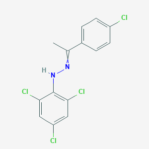 molecular formula C14H10Cl4N2 B8077203 2,4,6-trichloro-N-[1-(4-chlorophenyl)ethylideneamino]aniline 
