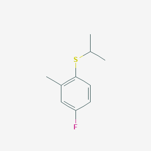 molecular formula C10H13FS B8077646 4-Fluoro-2-methyl-1-propan-2-ylsulfanylbenzene 