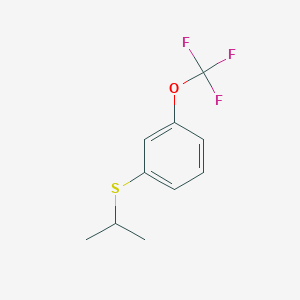 molecular formula C10H11F3OS B8077709 1-Propan-2-ylsulfanyl-3-(trifluoromethoxy)benzene 