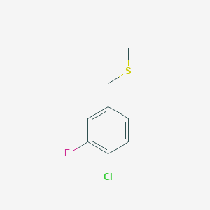 molecular formula C8H8ClFS B8078154 1-Chloro-2-fluoro-4-(methylsulfanylmethyl)benzene 