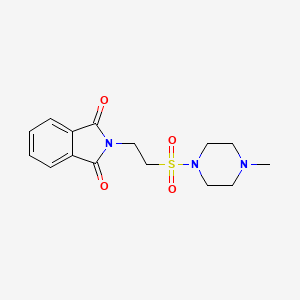 molecular formula C15H19N3O4S B8078229 2-{2-[(4-Methylpiperazin-1-yl)sulfonyl]ethyl}-1H-isoindole-1,3(2H)-dione 