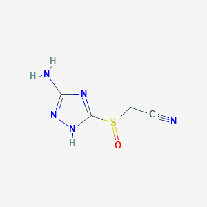 molecular formula C4H5N5OS B8078261 [(5-amino-1H-1,2,4-triazol-3-yl)sulfinyl]acetonitrile 