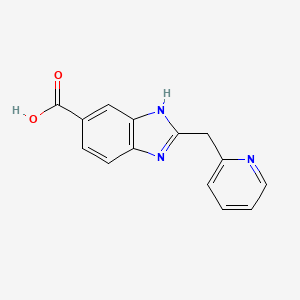 molecular formula C14H11N3O2 B8078371 2-(Pyridin-2-ylmethyl)-1H-benzo[d]imidazole-6-carboxylic acid 