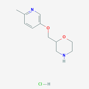 molecular formula C11H17ClN2O2 B8078385 2-(((6-Methylpyridin-3-yl)oxy)methyl)morpholine hydrochloride 