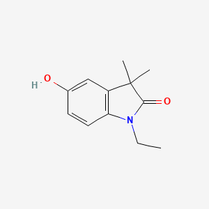 molecular formula C12H15NO2 B8078430 1-Ethyl-5-hydroxy-3,3-dimethylindolin-2-one 