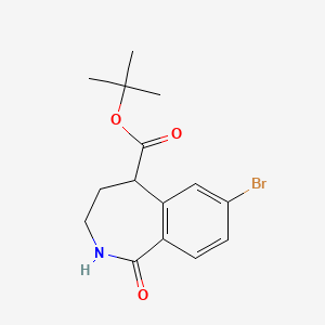 molecular formula C15H18BrNO3 B8078451 tert-butyl 7-bromo-1-oxo-2,3,4,5-tetrahydro-1H-benzo[c]azepine-5-carboxylate 
