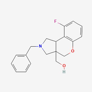 molecular formula C19H20FNO2 B8078455 (2-Benzyl-9-fluoro-1,2,3,3a,4,9b-hexahydrochromeno[3,4-c]pyrrol-3a-yl)methanol 