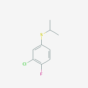 molecular formula C9H10ClFS B8078789 2-Chloro-1-fluoro-4-propan-2-ylsulfanylbenzene 