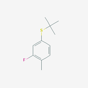 molecular formula C11H15FS B8078925 4-Tert-butylsulfanyl-2-fluoro-1-methylbenzene 
