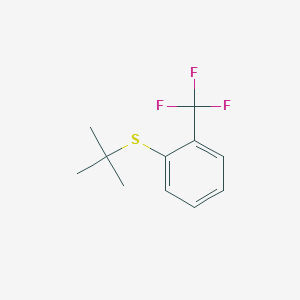 molecular formula C11H13F3S B8078993 1-Tert-butylsulfanyl-2-(trifluoromethyl)benzene 