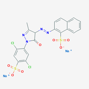 molecular formula C20H12Cl2N4Na2O7S2 B080790 Disodium 2-[[1-(2,5-dichloro-4-sulphonatophenyl)-4,5-dihydro-3-methyl-5-oxo-1H-pyrazol-4-yl]azo]naphthalene-1-sulphonate CAS No. 12220-64-3