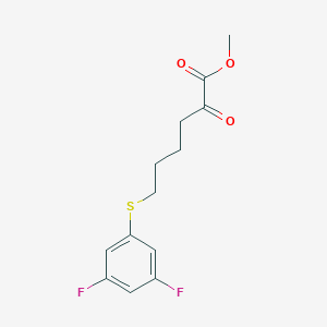 molecular formula C13H14F2O3S B8079048 Hexanoic acid, 6-[(3,5-difluorophenyl)thio]-2-oxo-, methyl ester CAS No. 2254573-76-5