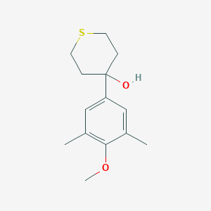 molecular formula C14H20O2S B8079109 4-(4-Methoxy-3,5-dimethylphenyl)thian-4-ol 