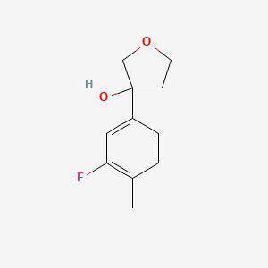 molecular formula C11H13FO2 B8079230 3-(3-Fluoro-4-methylphenyl)oxolan-3-ol 