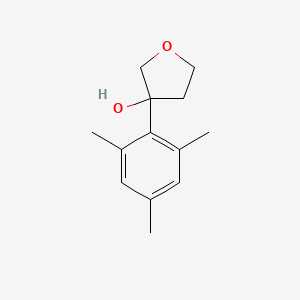 molecular formula C13H18O2 B8079232 3-(2,4,6-Trimethylphenyl)oxolan-3-ol 