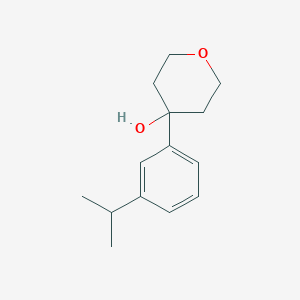 molecular formula C14H20O2 B8079264 4-(3-Propan-2-ylphenyl)oxan-4-ol 