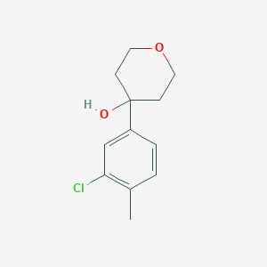 molecular formula C12H15ClO2 B8079274 4-(3-Chloro-4-methylphenyl)oxan-4-ol 