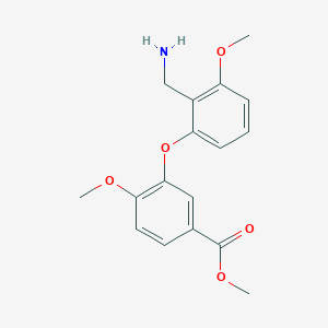molecular formula C17H19NO5 B8079381 Methyl 3-[2-(aminomethyl)-3-methoxyphenoxy]-4-methoxybenzoate 