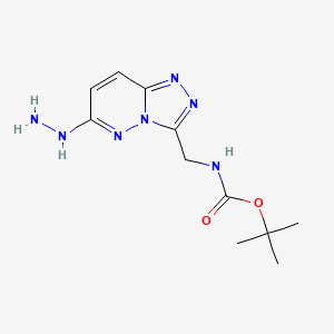 molecular formula C11H17N7O2 B8079388 tert-Butyl [(6-hydrazino[1,2,4]triazolo[4,3-b]pyridazin-3-yl)methyl]carbamate 