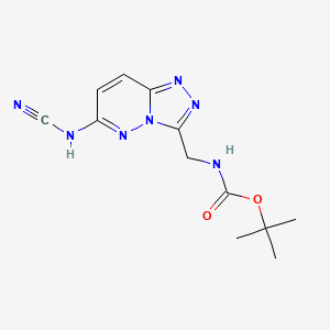molecular formula C12H15N7O2 B8079396 tert-Butyl {[6-(cyanoamino)[1,2,4]triazolo[4,3-b]pyridazin-3-yl]methyl}carbamate 