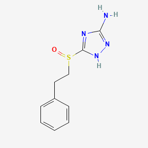 molecular formula C10H12N4OS B8079410 3-[(2-phenylethyl)sulfinyl]-1H-1,2,4-triazol-5-amine 