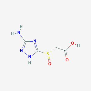 molecular formula C4H6N4O3S B8079417 [(5-amino-1H-1,2,4-triazol-3-yl)sulfinyl]acetic acid 