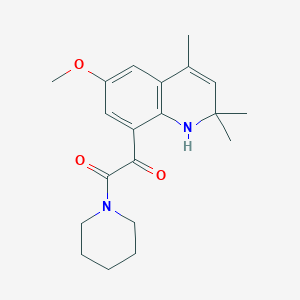 molecular formula C20H26N2O3 B8079459 1-(6-Methoxy-2,2,4-trimethyl-1,2-dihydroquinolin-8-yl)-2-oxo-2-piperidin-1-ylethanone 