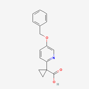 molecular formula C16H15NO3 B8079585 1-(5-(Benzyloxy)pyridin-2-yl)cyclopropanecarboxylic acid 