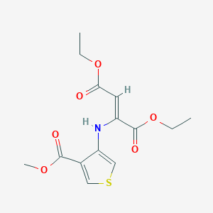 molecular formula C14H17NO6S B8079599 Diethyl 2-((4-(methoxycarbonyl)thiophen-3-yl)amino)fumarate 