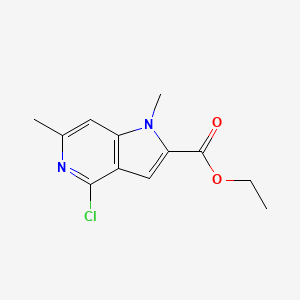 molecular formula C12H13ClN2O2 B8079616 Ethyl 4-chloro-1,6-dimethyl-1H-pyrrolo[3,2-c]pyridine-2-carboxylate 