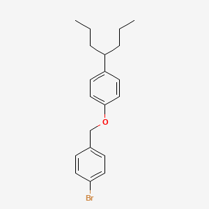 molecular formula C20H25BrO B8079652 1-Bromo-4-((4-(heptan-4-yl)phenoxy)methyl)benzene 