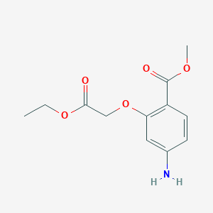 molecular formula C12H15NO5 B8079737 Methyl 4-amino-2-(2-ethoxy-2-oxoethoxy)benzoate 