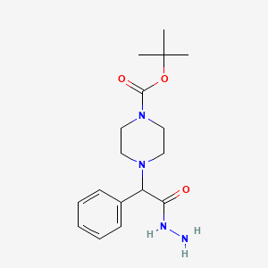 molecular formula C17H26N4O3 B8079766 Tert-butyl 4-(2-hydrazinyl-2-oxo-1-phenylethyl)piperazine-1-carboxylate 