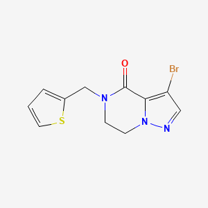 molecular formula C11H10BrN3OS B8079781 3-Bromo-5-(thiophen-2-ylmethyl)-6,7-dihydropyrazolo[1,5-a]pyrazin-4(5H)-one 