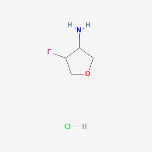 molecular formula C4H9ClFNO B8079784 3-Furanamine, 4-fluorotetrahydro-, hydrochloride (1:1) CAS No. 2089325-76-6