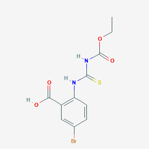 molecular formula C11H11BrN2O4S B8079791 5-Bromo-2-(3-(ethoxycarbonyl)thioureido)benzoic acid 