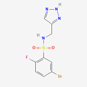 molecular formula C9H8BrFN4O2S B8079800 N-((1H-1,2,3-Triazol-5-yl)methyl)-5-bromo-2-fluorobenzenesulfonamide 