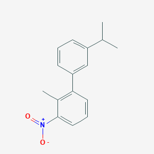 molecular formula C16H17NO2 B8079832 3'-Isopropyl-2-methyl-3-nitro-1,1'-biphenyl 